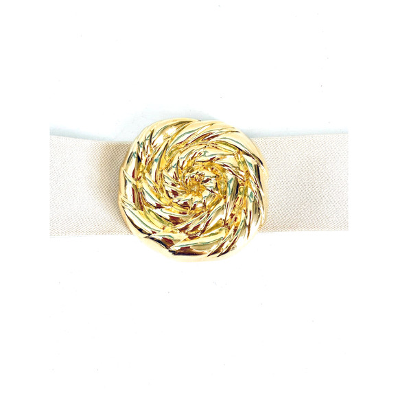 VTG Pearl Accessories Gold Buckle Belt Sz L main image 5